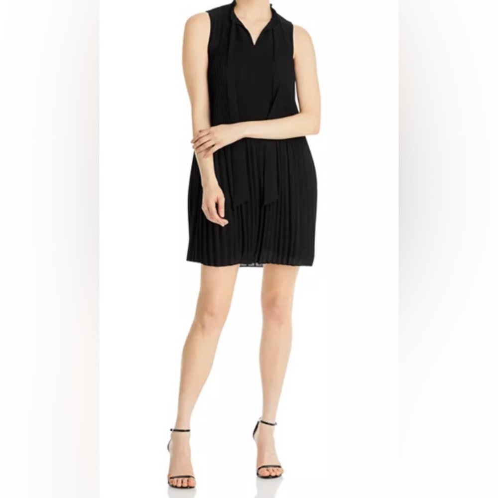NWT Tahari Black Pleated Dress Size L